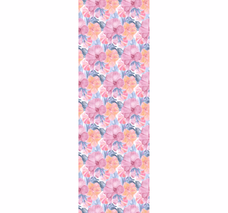 Tapeta w kwiaty Malwa akwarela - TenStickers