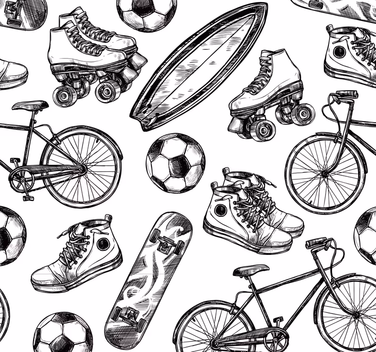 Tapeta vintage Gryzmoły sportowe - TenStickers