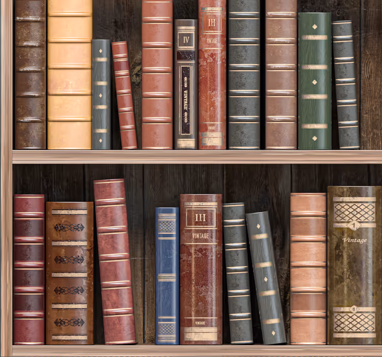 Tapeta biuro książki z biblioteki - TenStickers