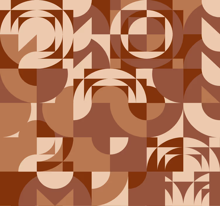 Tapeta terracotta abstrakcyjny wzór geometryczny - TenStickers