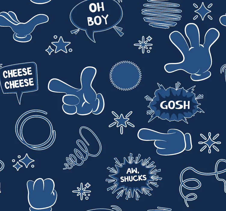 Granatowa tapeta do pokoju młodzieżowego styl komiksowy - TenStickers