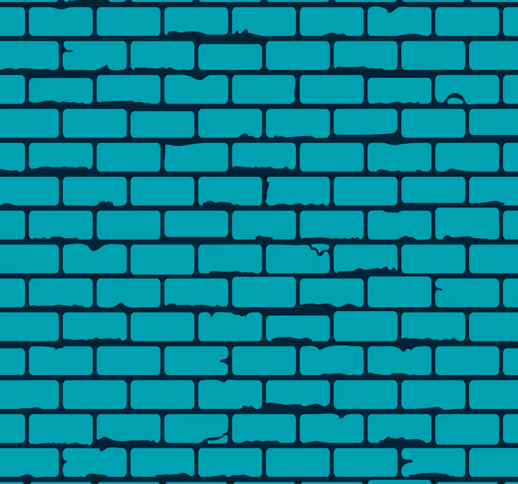 Tapeta cegła iluzja turkusowej cegły - TenStickers