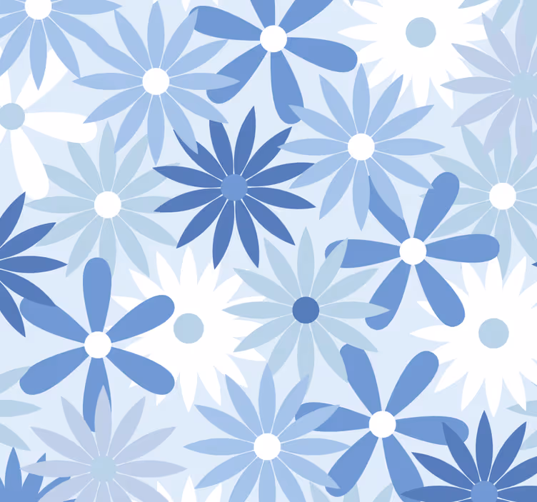 Tapeta kwiaty kwiatowa fuzja geometryczna - TenStickers