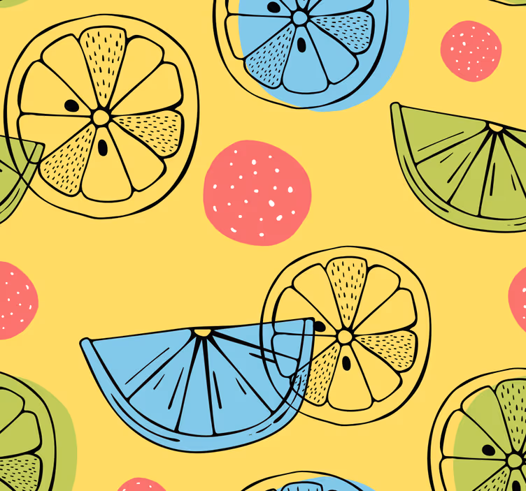 Tapeta do kuchni wzór plasterków cytrusów - TenStickers