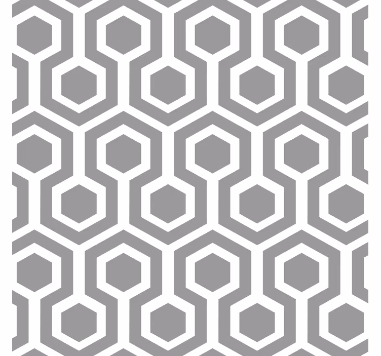 Tapety geometryczne sześciokątny szary wzór - TenStickers