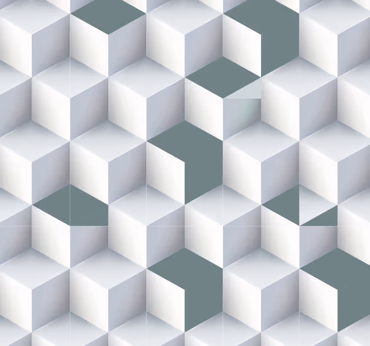 Tapeta geometrczyna iluzja geometrycznej kostki - TenStickers