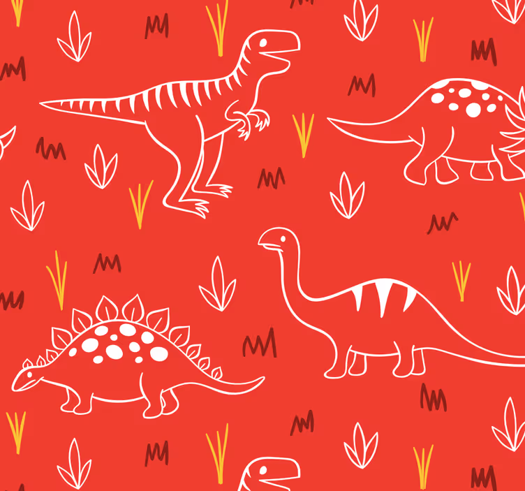 Tapeta dinozaury ilustracja dinozaura - TenStickers