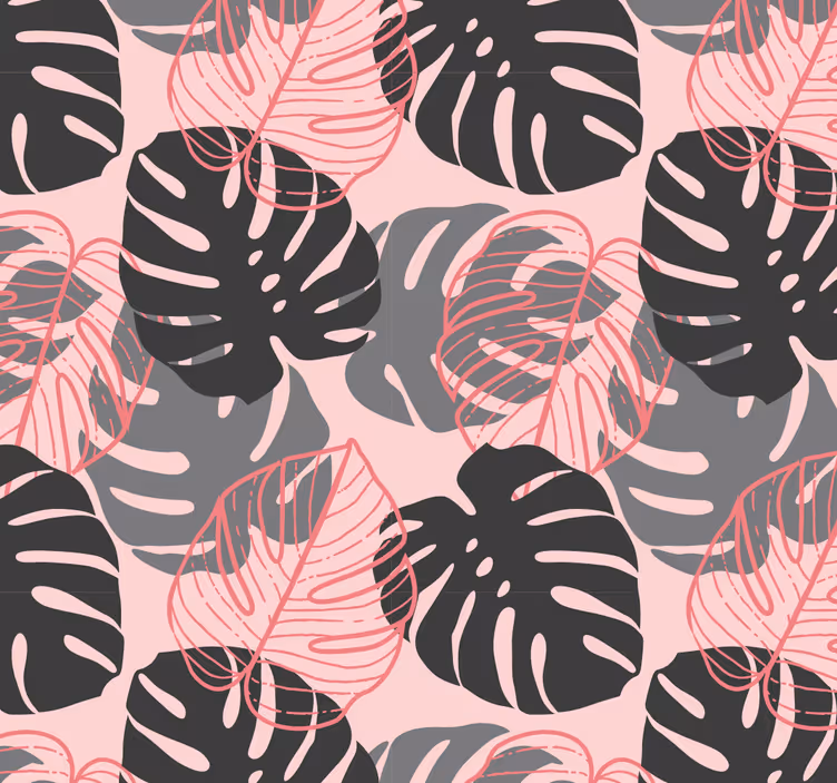 Tapeta liście tropikalna monstera - TenStickers