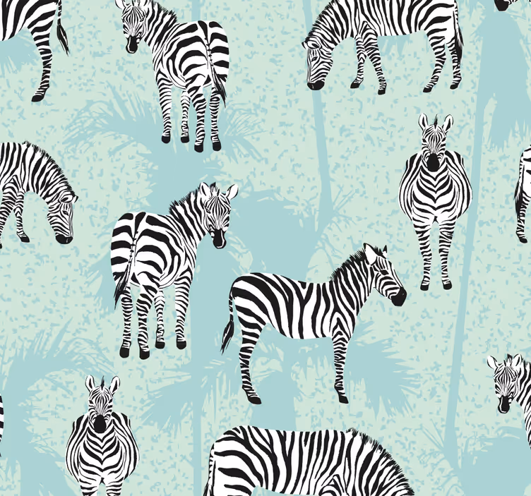 Tapeta zebra we wzór zebry - TenStickers