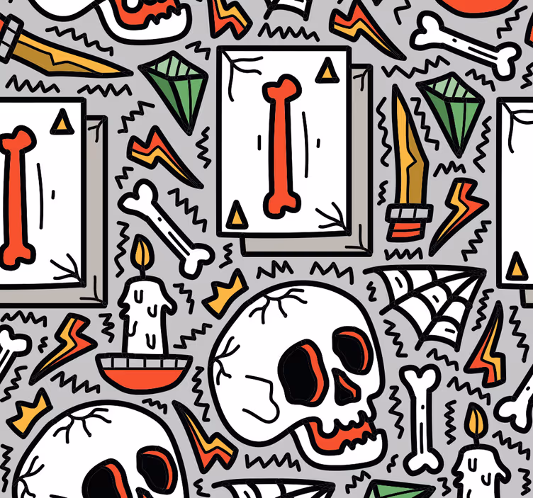 Tapeta do pokoju nastolatka graffiti czaszki - TenStickers