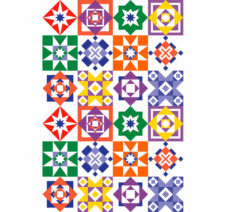 Tapeta kafelki wielokolorowy projekt - TenStickers