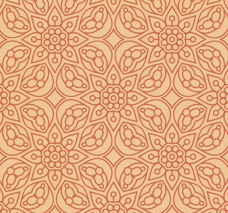 Tapeta kwiaty Elementy vintage mandali - TenStickers