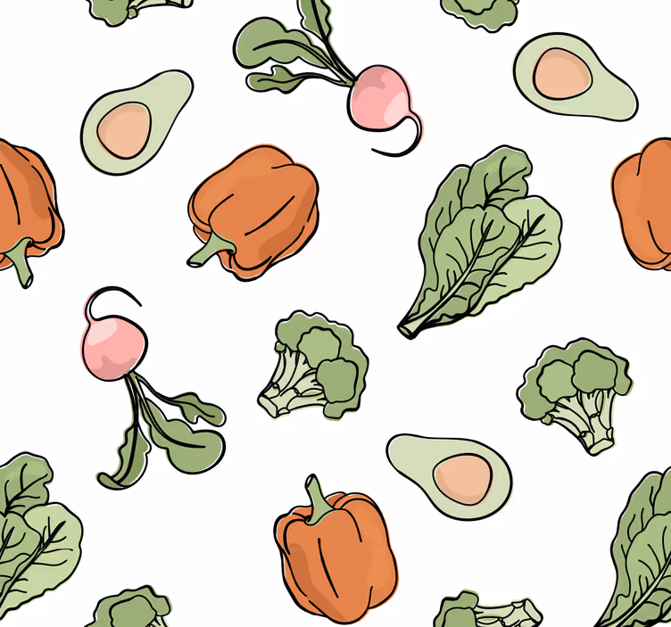Tapeta do kuchni Projekt papryki i awokado - TenStickers