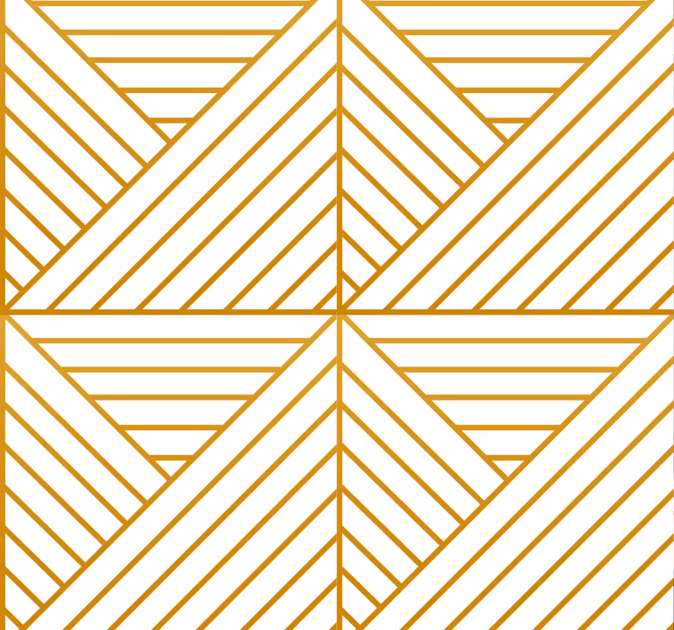 Tapeta w linie geometryczne złotego koloru - TenStickers