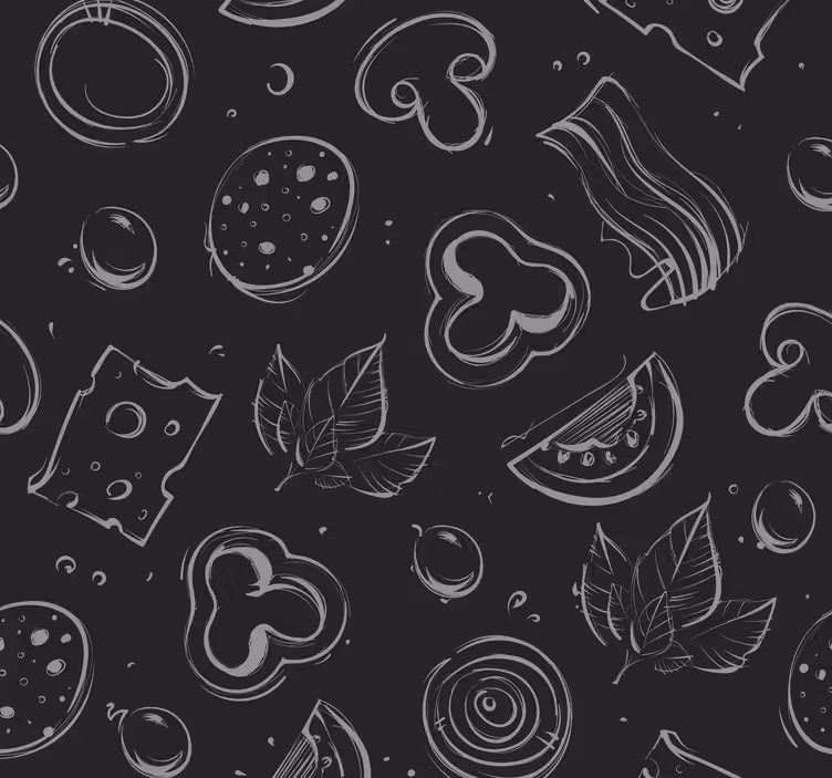 Tapeta do kuchni Składnik pizzy czarny - TenStickers