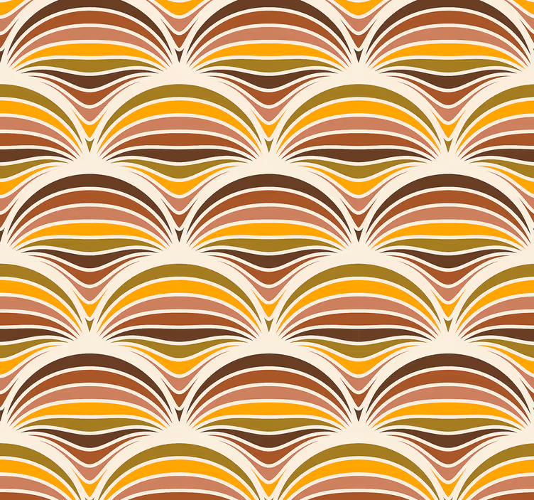 Tapeta vintage Wzór z lat 70 - TenStickers