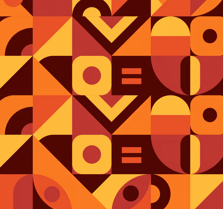 Tapeta kwadraty Kwadraty z lat 70-tych - TenStickers