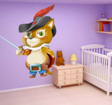 Naklejka Dla Dzieci Kot W Butach