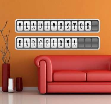 Naklejka na ścianę tablica dworcowa