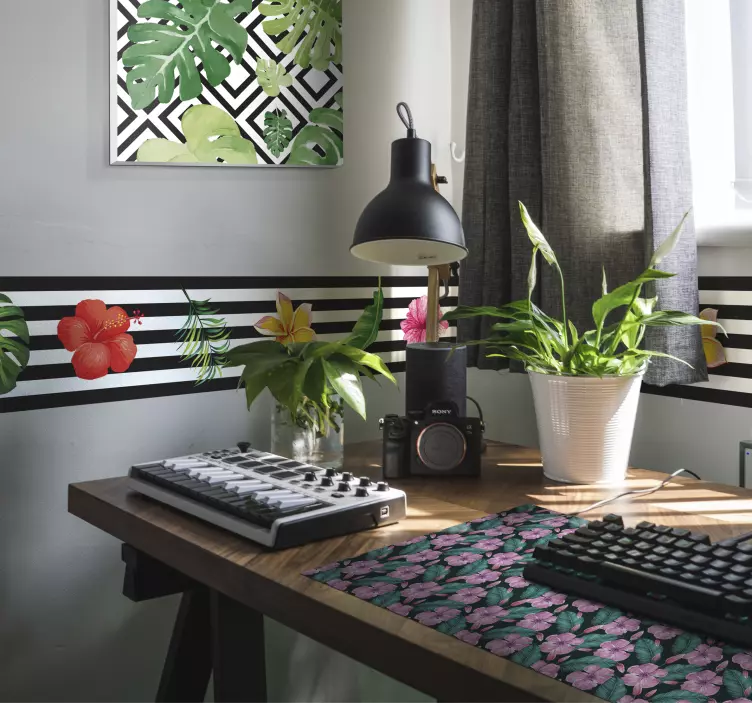 Duża podkładka pod mysz w kwiaty tropikalne - TenStickers