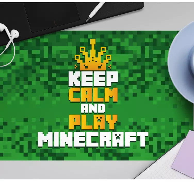 Podkładka pod mysz gamingowa Zachowaj spokój i graj w minecrafta - TenStickers