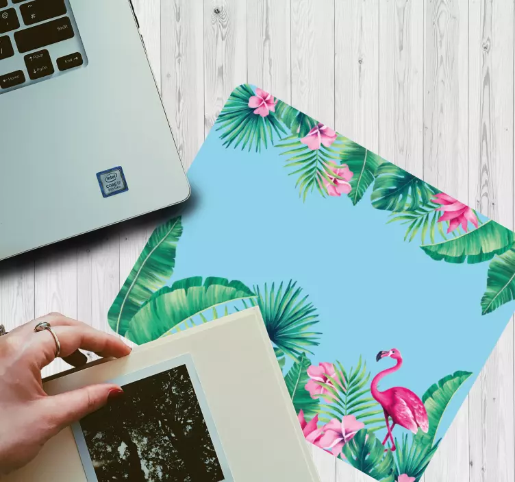 Oryginalna podkładka pod mysz flamingo w raju - TenStickers