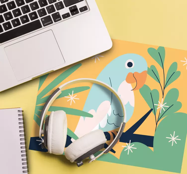 Oryginalna podkładka pod mysz ilustracja kolorowego papugi - TenStickers