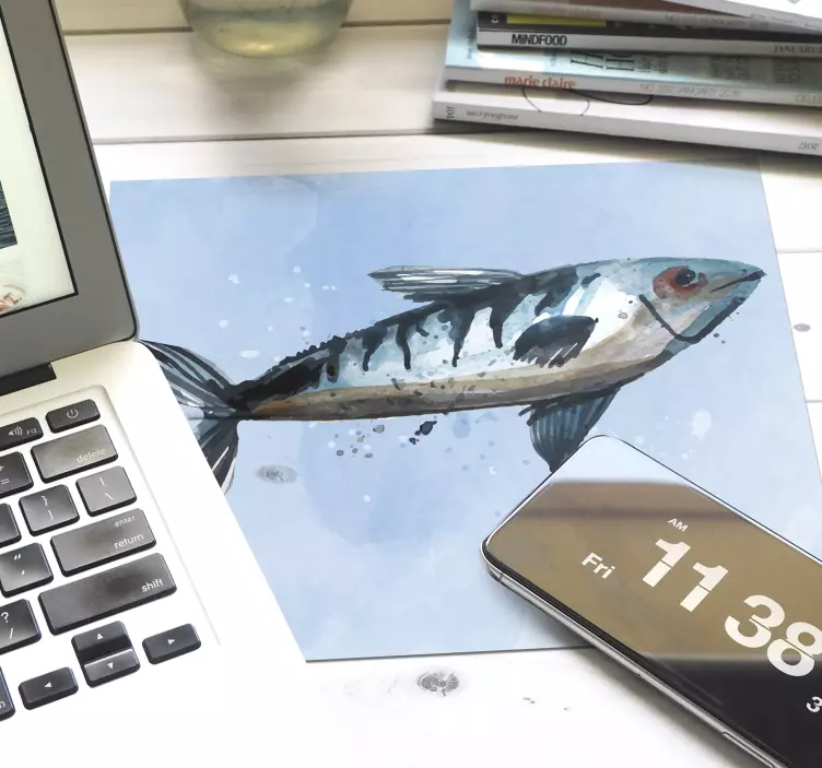 Oryginalna podkładka pod mysz ilustracja szczegółowych ryb - TenStickers