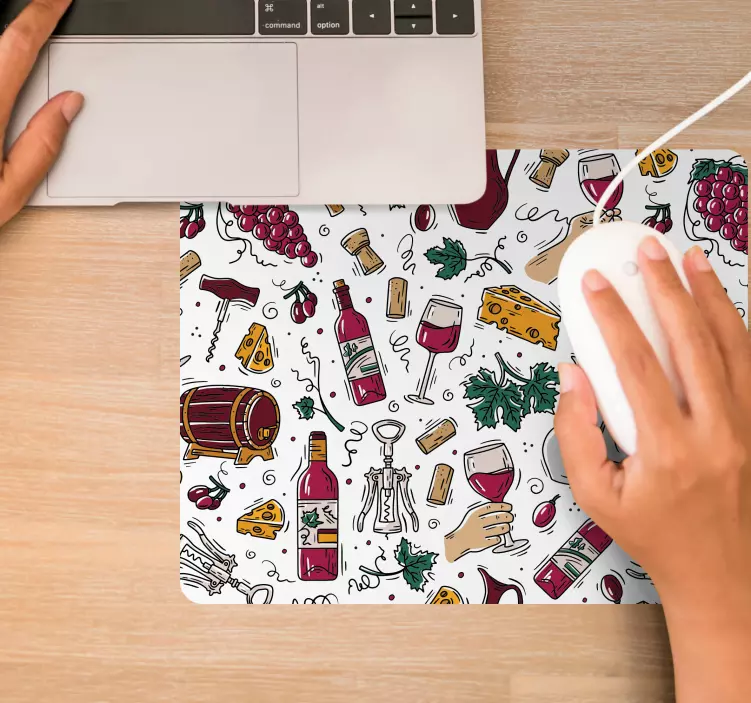 Oryginalna podkładka pod mysz ilustracje wina - TenStickers