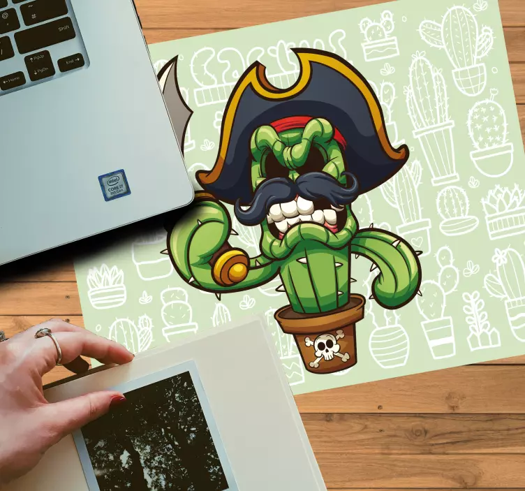 Oryginalna podkładka pod mysz kaktus pirat - TenStickers