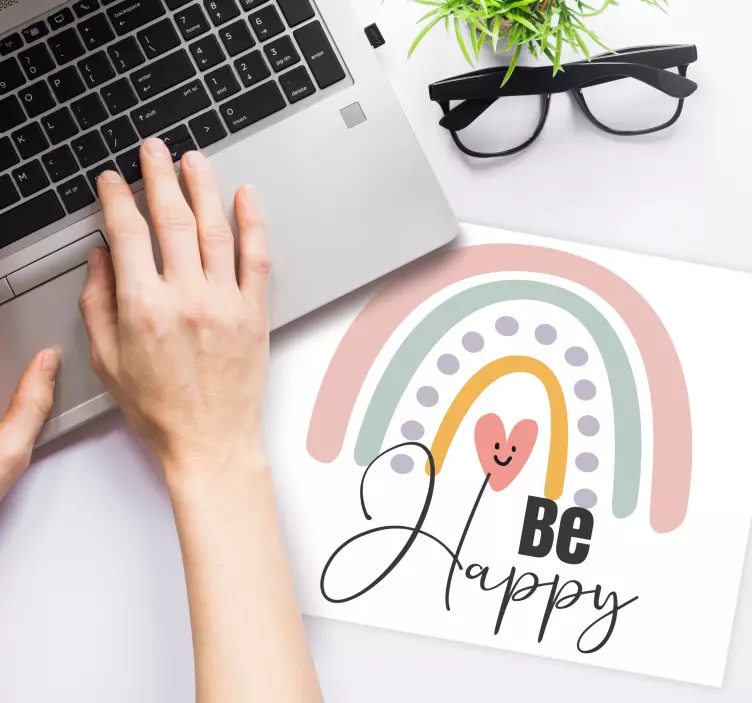 Oryginalna podkładka pod mysz kolorowa tęczowa wiadomość - TenStickers