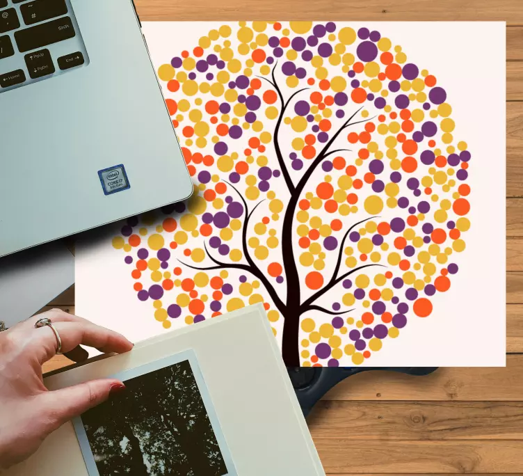 Oryginalna podkładka pod mysz kolorowe drzewo - TenStickers