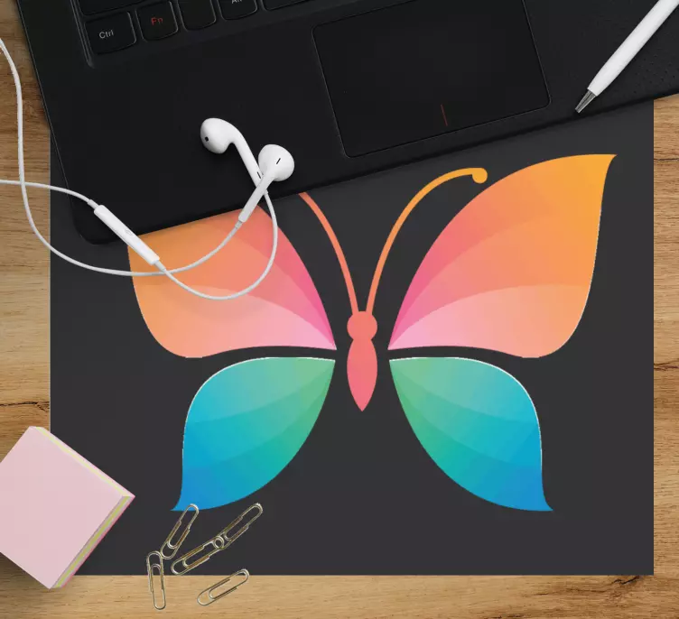 Oryginalna podkładka pod mysz kolorowy motyl - TenStickers