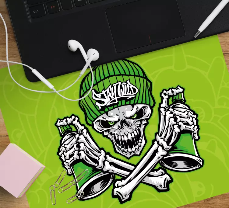 Oryginalna podkładka pod mysz koncept zadziornej czaszki - TenStickers