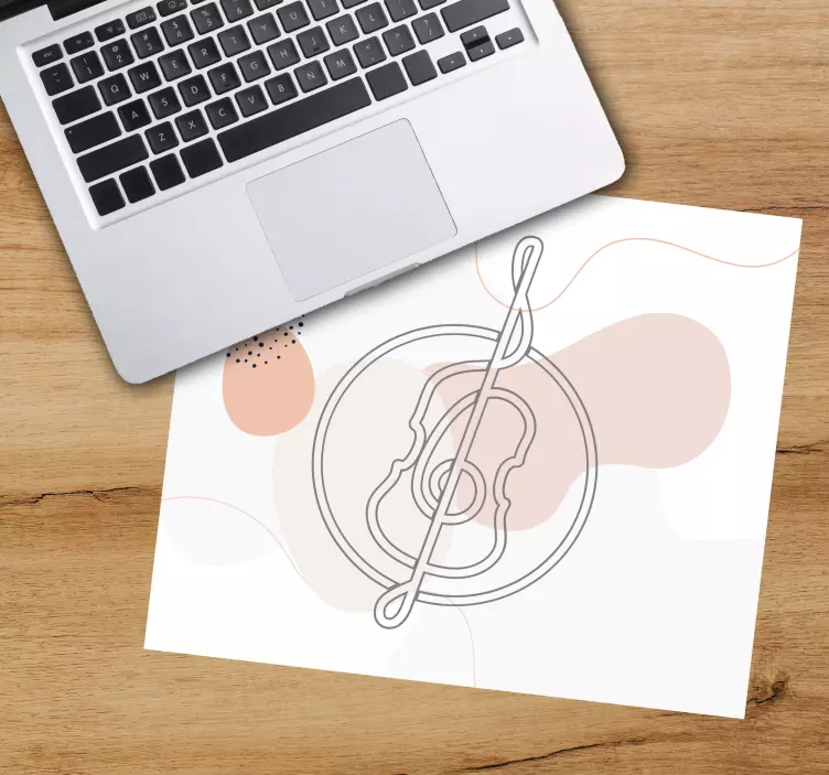 Oryginalna podkładka pod mysz kontur minimalistycznej gitary - TenStickers