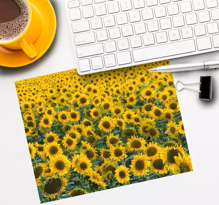Oryginalna podkładka pod mysz kwiatowa Łąka słoneczników - TenStickers
