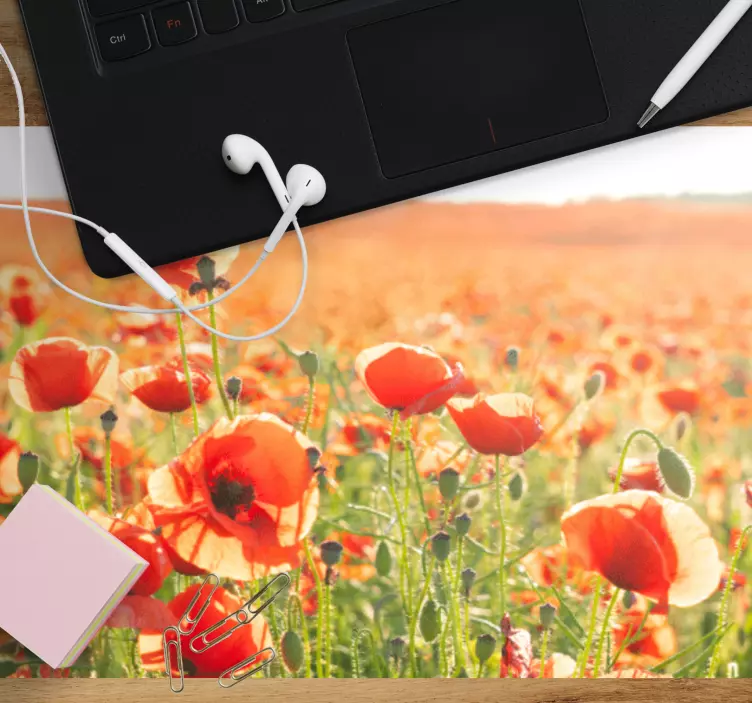 Oryginalna podkładka pod mysz pola makowe - TenStickers