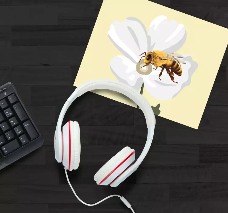 Oryginalna podkładka pod mysz pszczoła na kwiatku - TenStickers
