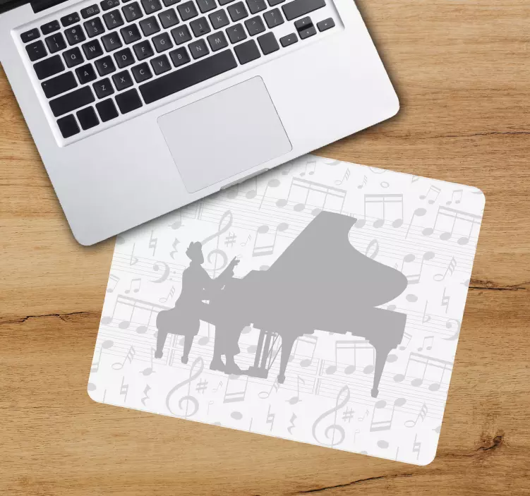Oryginalna podkładka pod mysz silhouette muzyki fortepianu - TenStickers