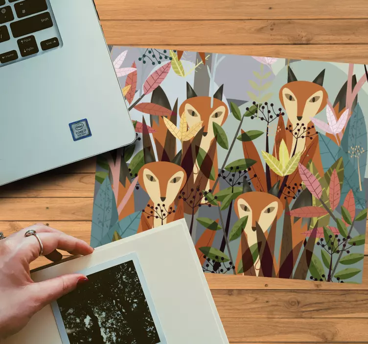 Oryginalna podkładka pod mysz trio kapryśnych lisów - TenStickers