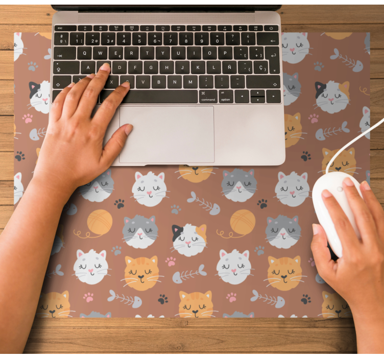 Oryginalna podkładka pod mysz urocze kocie twarze - TenStickers
