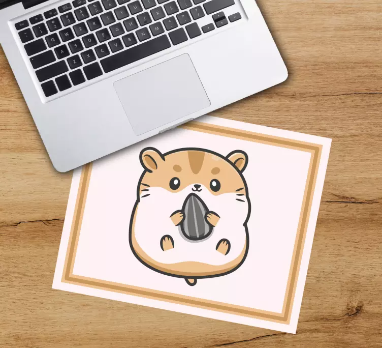 Oryginalna podkładka pod mysz uroczy chomik z ziarnkiem - TenStickers