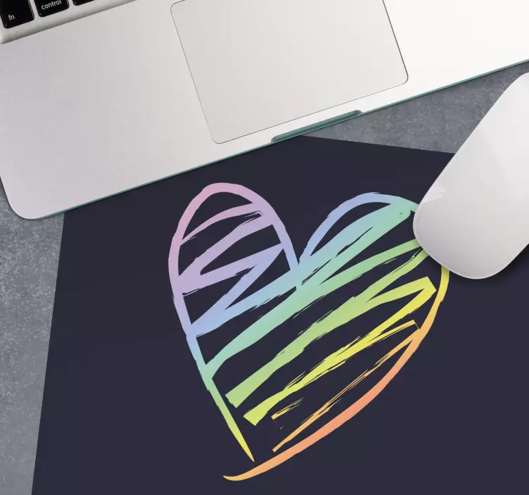 Oryginalna podkładka pod mysz w kolorowe serca - TenStickers