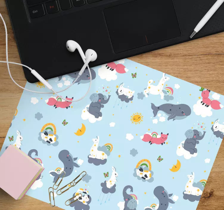 Oryginalna podkładka pod mysz wesoły wzór zwierząt - TenStickers