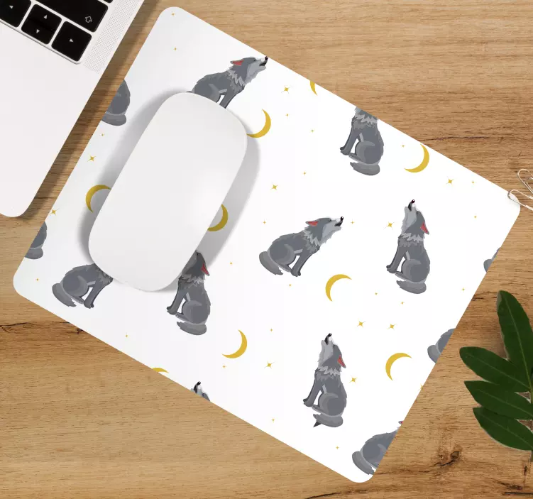 Oryginalna podkładka pod mysz wzór wyjących wilków - TenStickers