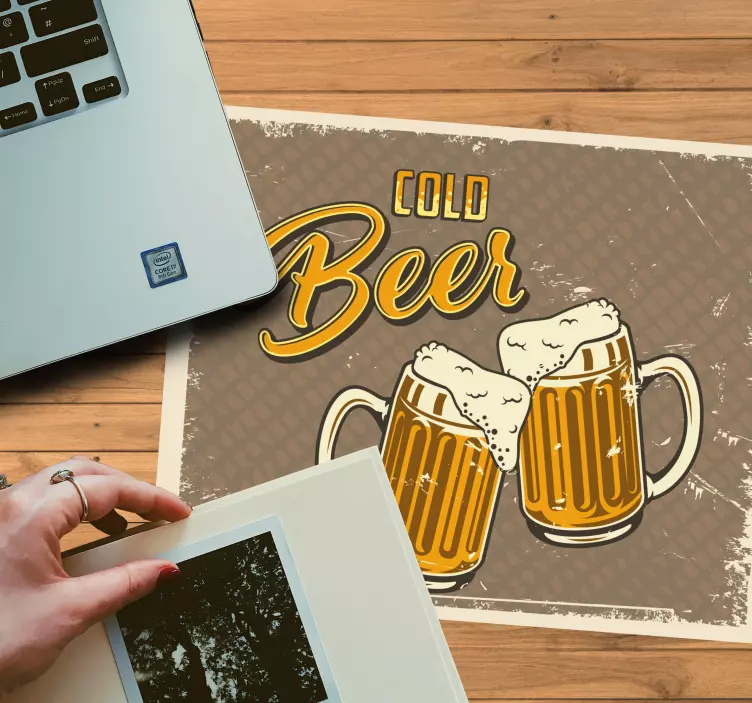 Oryginalna podkładka pod mysz z grafiką kufla piwa - TenStickers