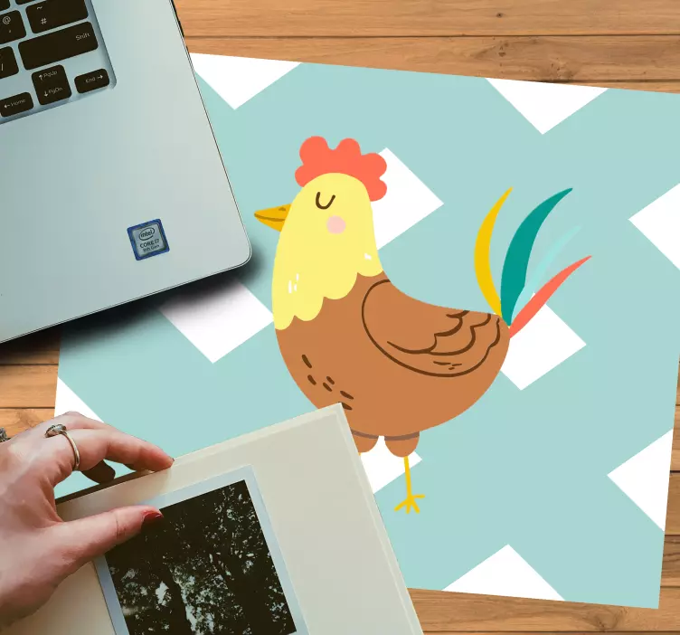 Oryginalna podkładka pod mysz z uroczą kurą - TenStickers