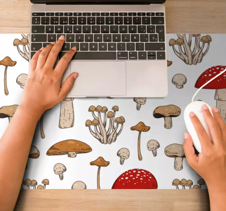 Oryginalna podkładka pod mysz z uroczym wzorem grzybów - TenStickers