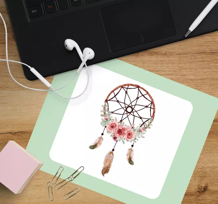 Oryginalna podkładka pod mysz złapacz snów z kwiatami - TenStickers