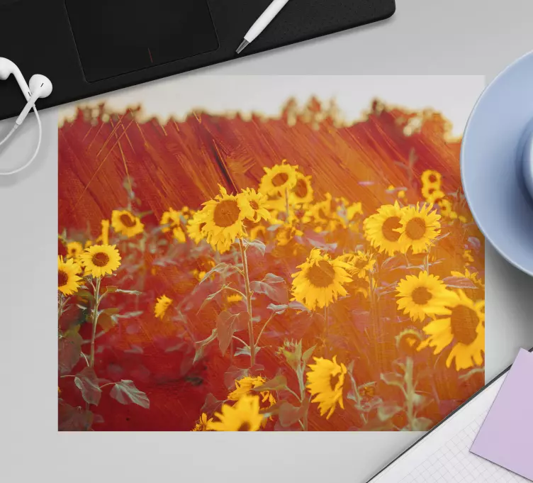 Podkładki pod mysz oryginalne Pole słonecznika - TenStickers